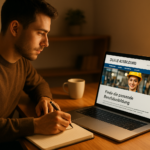 متقدم يبحث عن فرص الأوسبيلدونغ عبر الحاسوب
