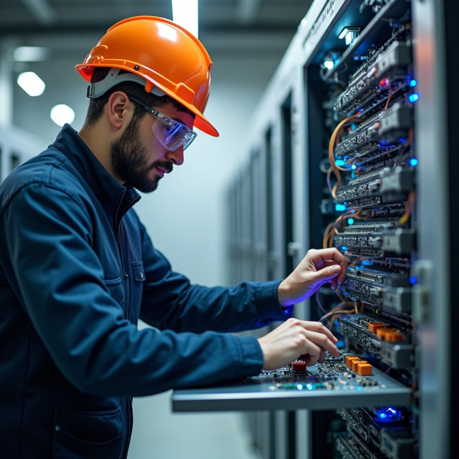 فني عربي يعمل في مجال الإلكترونيات في الاوسبيلدونغ